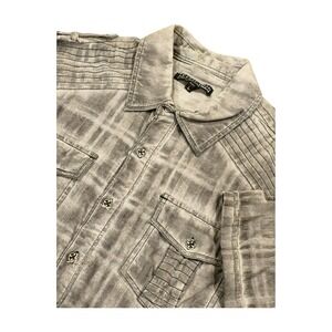 Affliction For Buckle Short‎ Sleeve Button Up Shirt Military Style Y2K Men's L